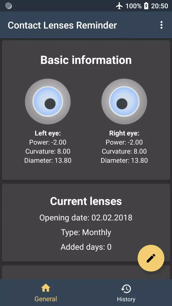 Contact Lenses Reminder Screenshots