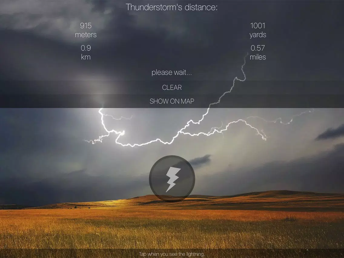 Thunderstorm Location Calculator - Get Distance & Location of the next Thunderstorm! iPad Screenshots