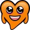 Orange Hearts stickers