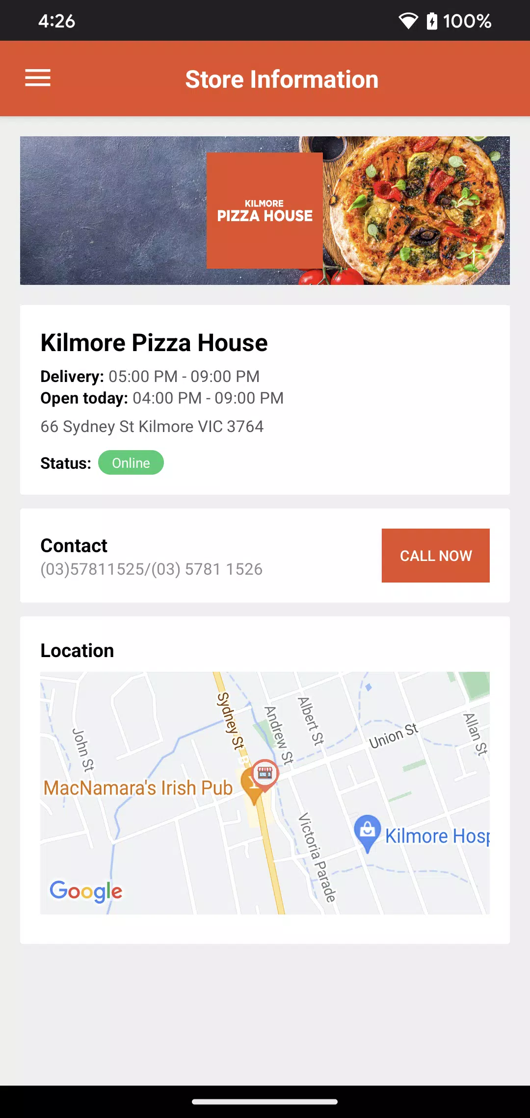 Kilmore Pizza House Screenshots