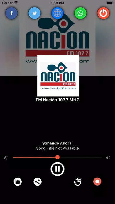 Capturas de tela do FM Nación 107.7 MHZ