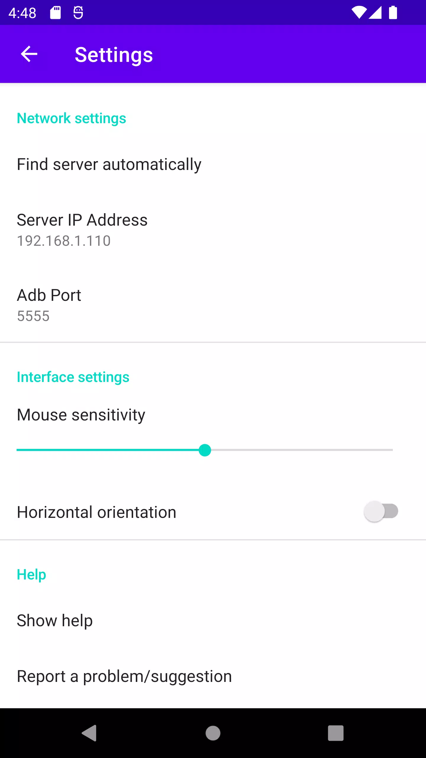 Android TV ADB Mouse Keyboard Screenshots