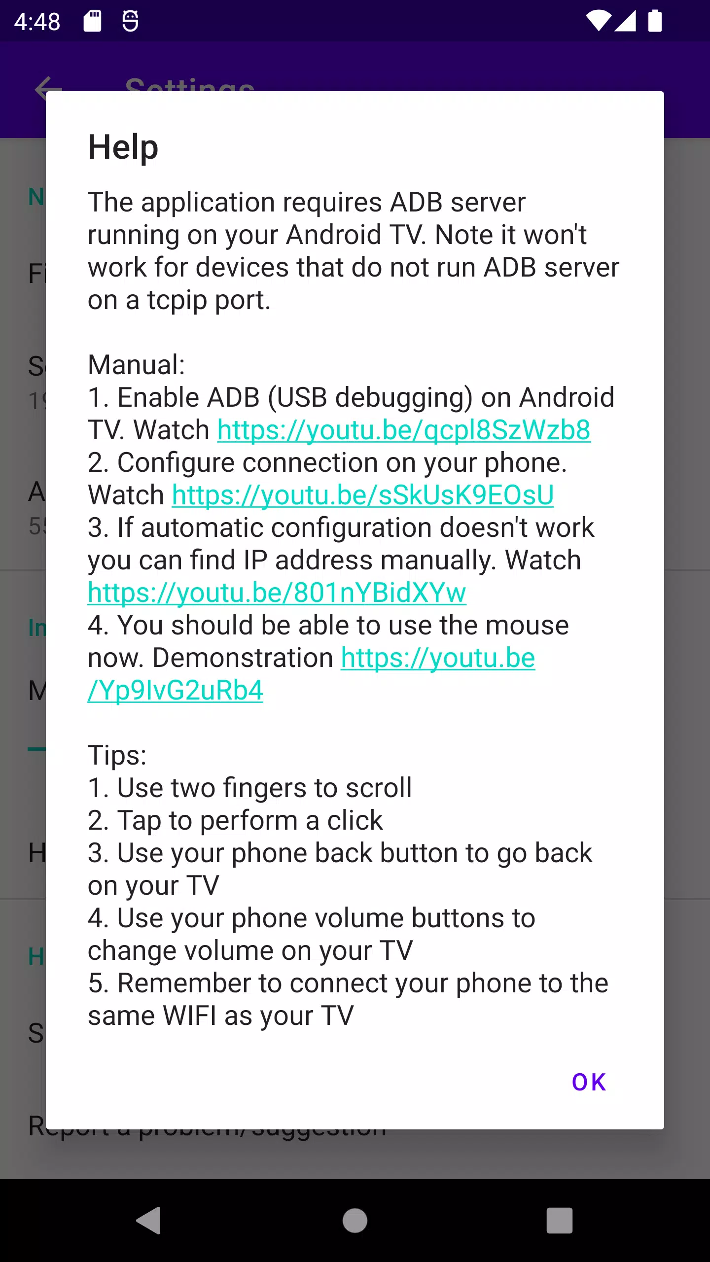 Android TV ADB Mouse Keyboard Screenshots