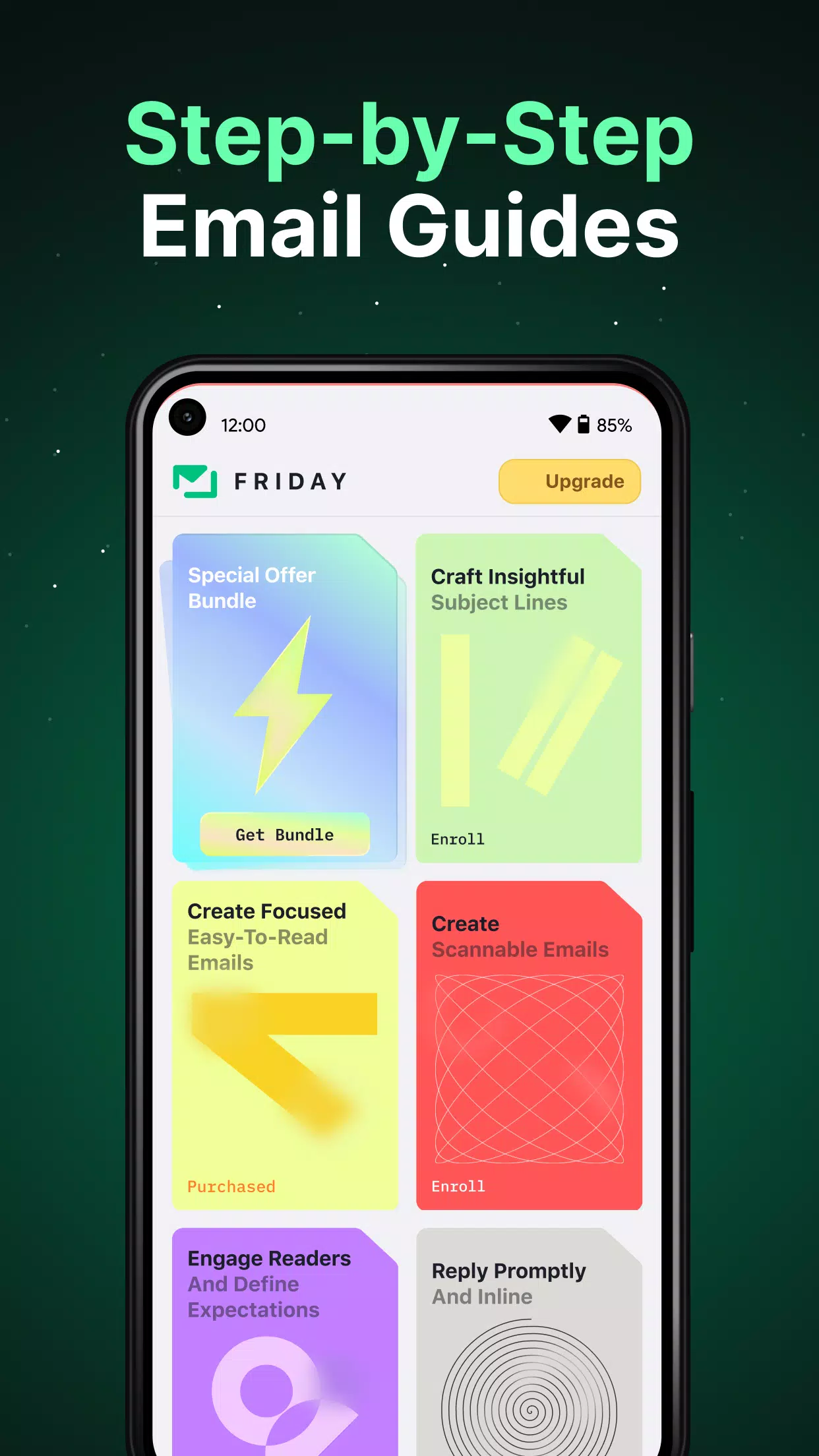 Friday: AI E-mail Assistant Screenshots