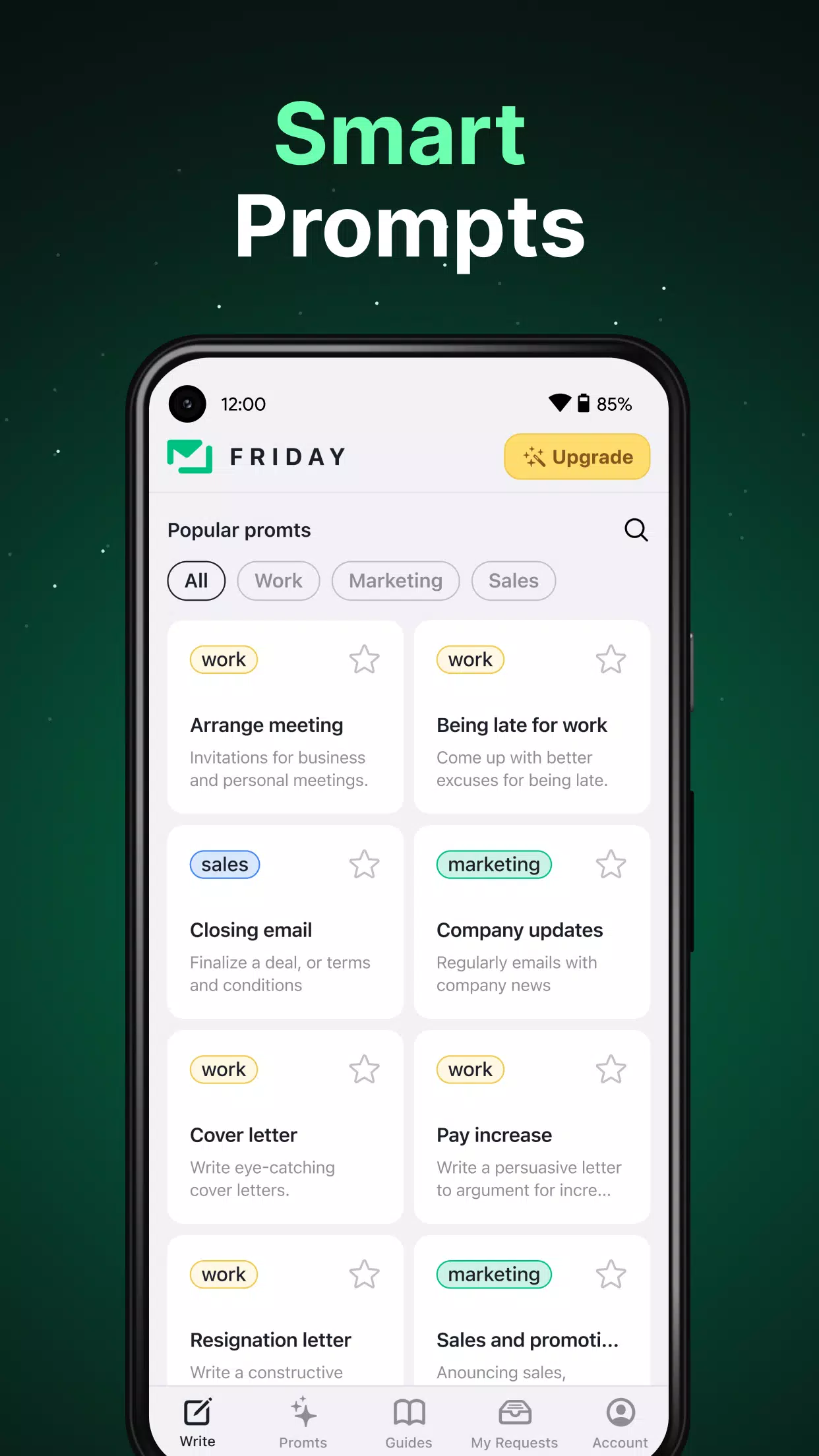 Friday: AI E-mail Assistant Screenshots