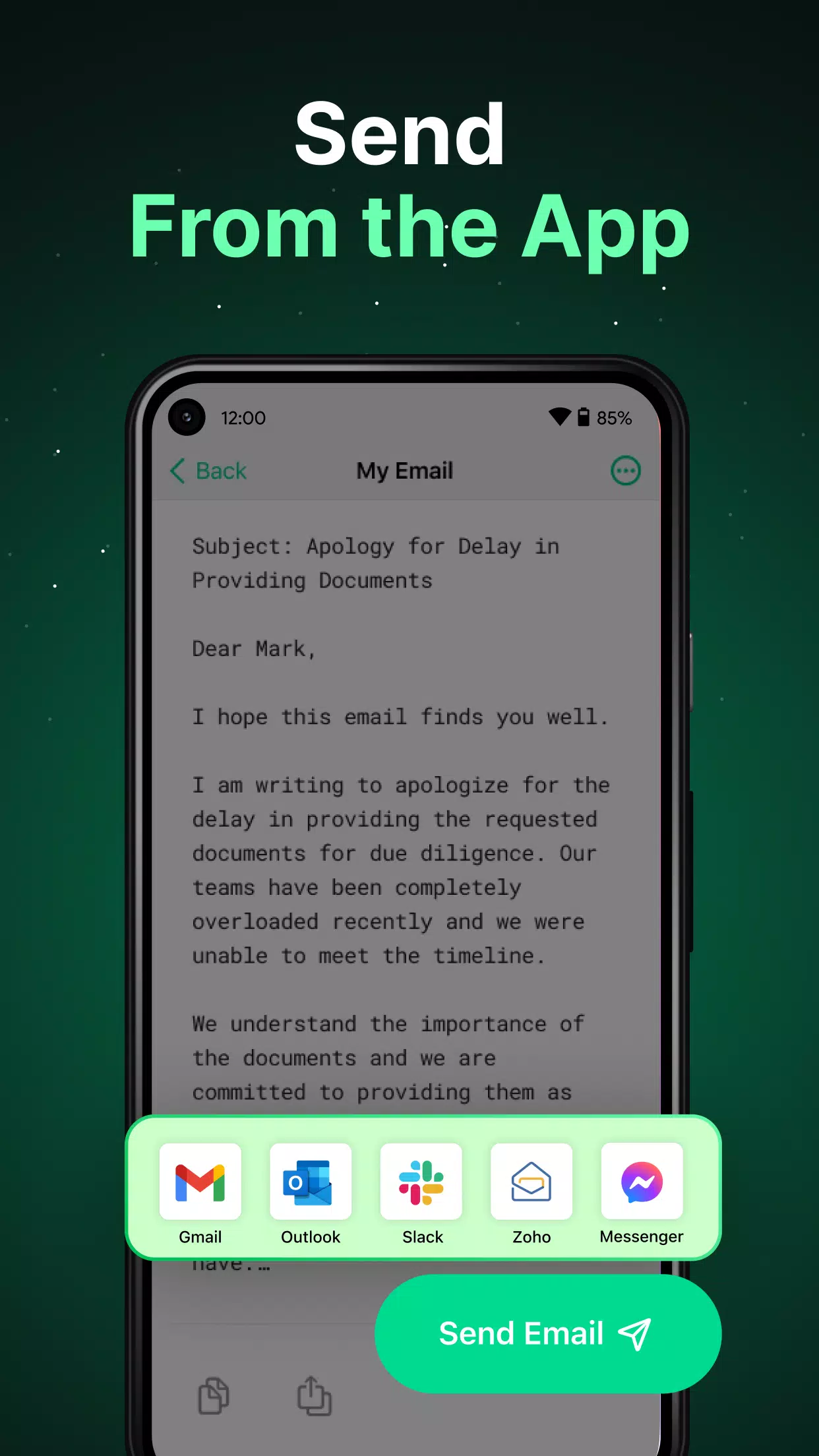 Friday: AI E-mail Assistant Screenshots