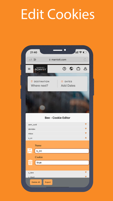 Bee - Cookie Editor For Safari Screenshots