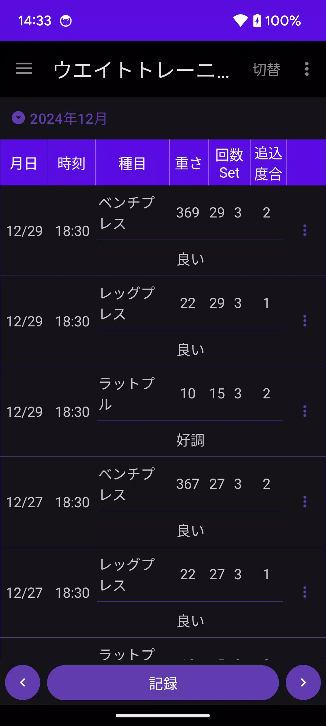 筋トレ 記録帳 筋肉トレーニング Screenshots
