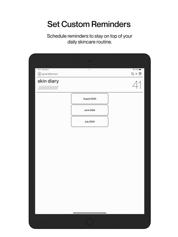 Skin Diary: Track & Glow iPad Screenshots