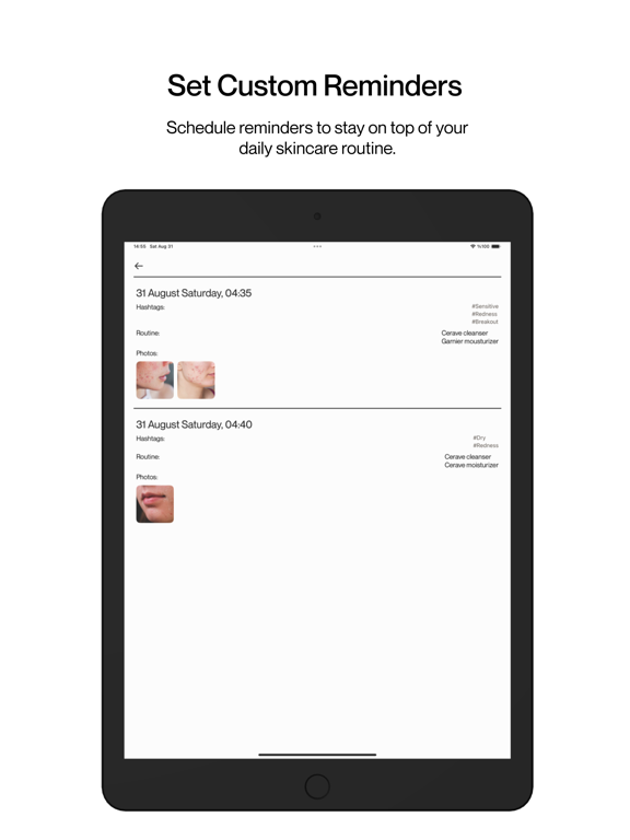Skin Diary: Track & Glow iPad Screenshots