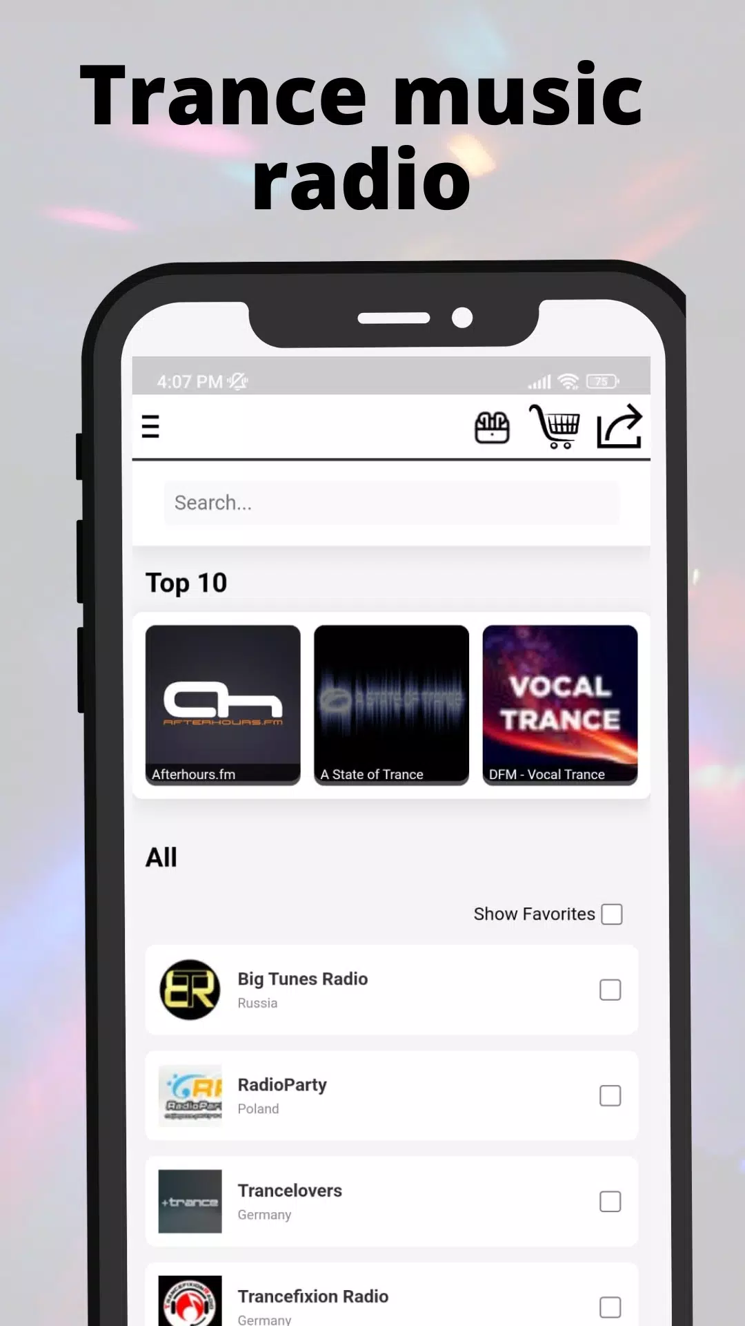 Trance Music Radio Screenshots