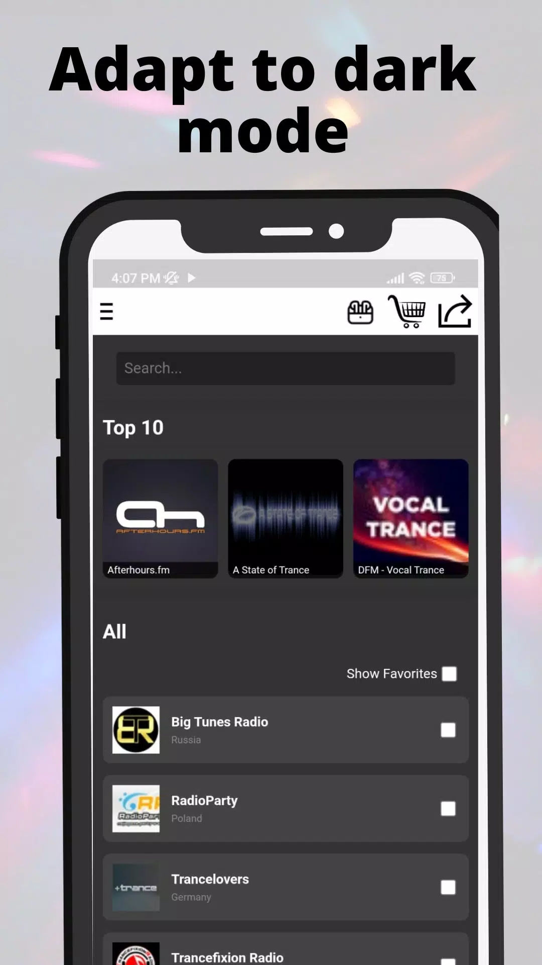 Trance Music Radio Screenshots