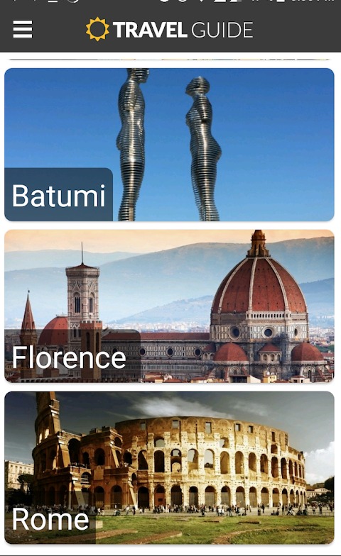 Travel Guide Screenshots