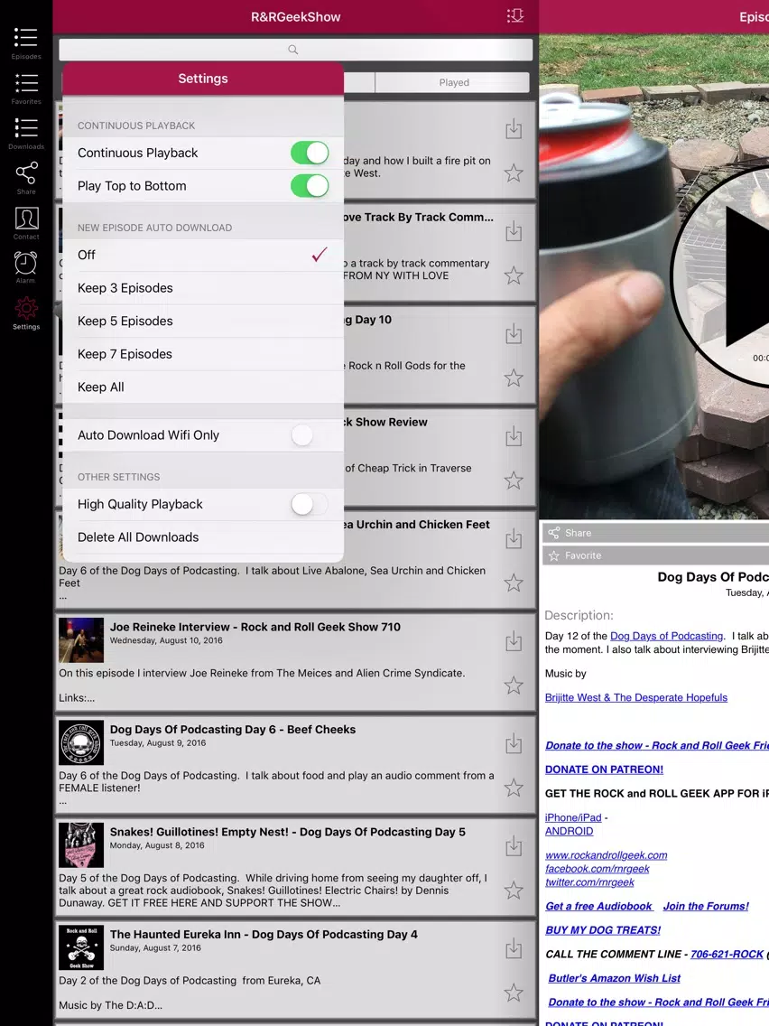 Rock and Roll Geek Show iPad Screenshots