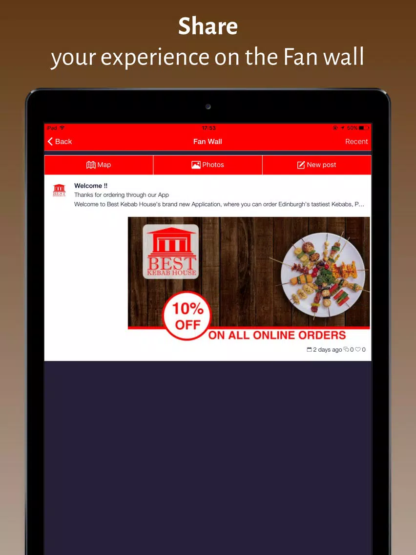 Zrzuty ekranu Best Kebab House Edinburgh iPad