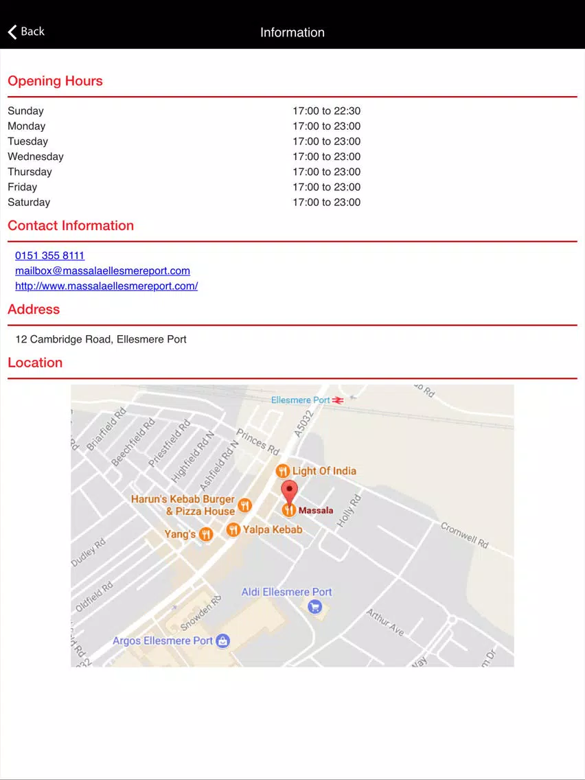 Massala Ellesmere Port iPad Screenshots