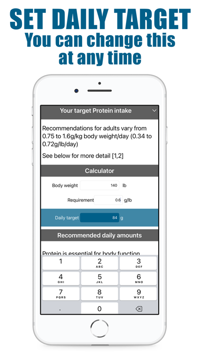 Protein Counter and Tracker Screenshots
