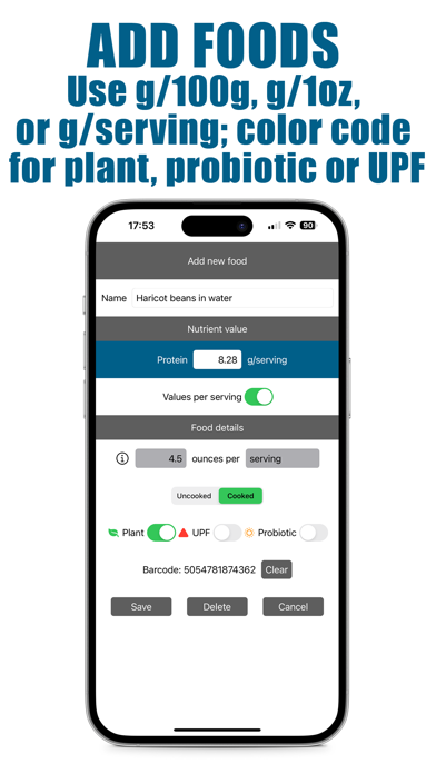 Protein Counter and Tracker Screenshots