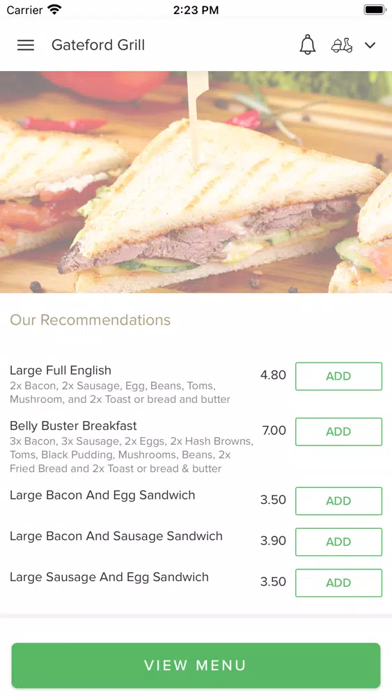 Gateford Grill Worksop. Screenshots