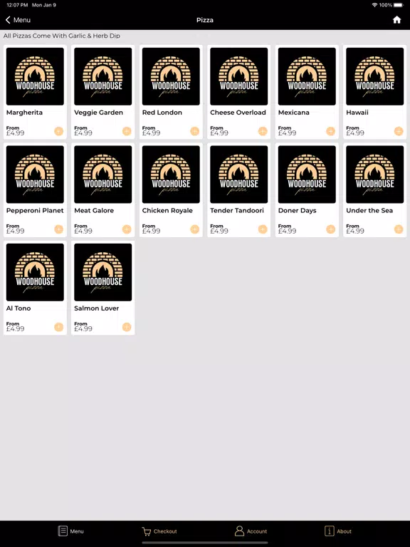 Woodhouse Pizza iPad Screenshots