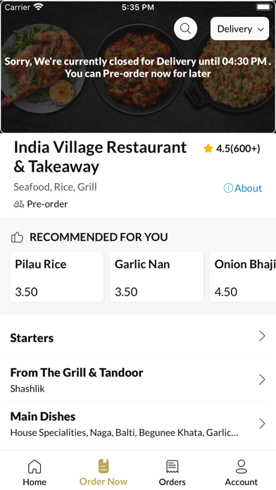 India Village Restaurant. Screenshots