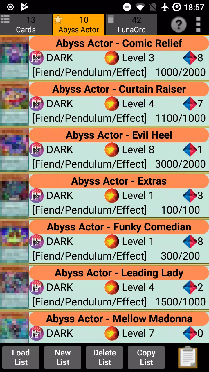Database for Yugioh Cards Screenshots