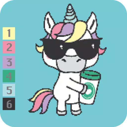 Unicorn Pixel Color by number Unicorn Pixel Color by number