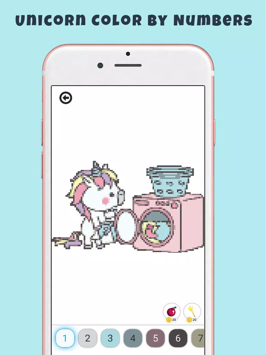 Unicorn Pixel Color by number iPad Ekran Görüntüleri