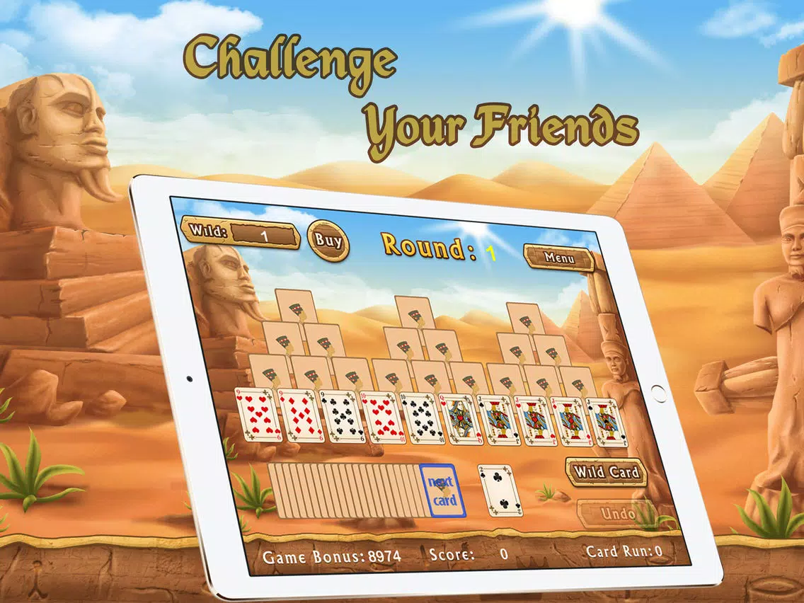 Tripeaks Egyptian Pyramid Solitaire Free Card Game iPad Screenshots