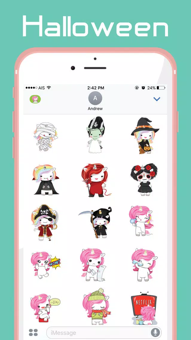 Unicorn Halloween Stickers 스크린샷