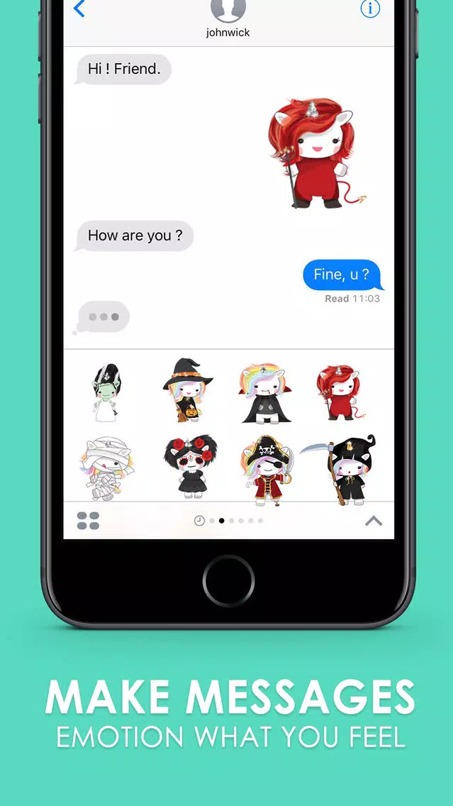 Unicorn Halloween Stickers 스크린샷