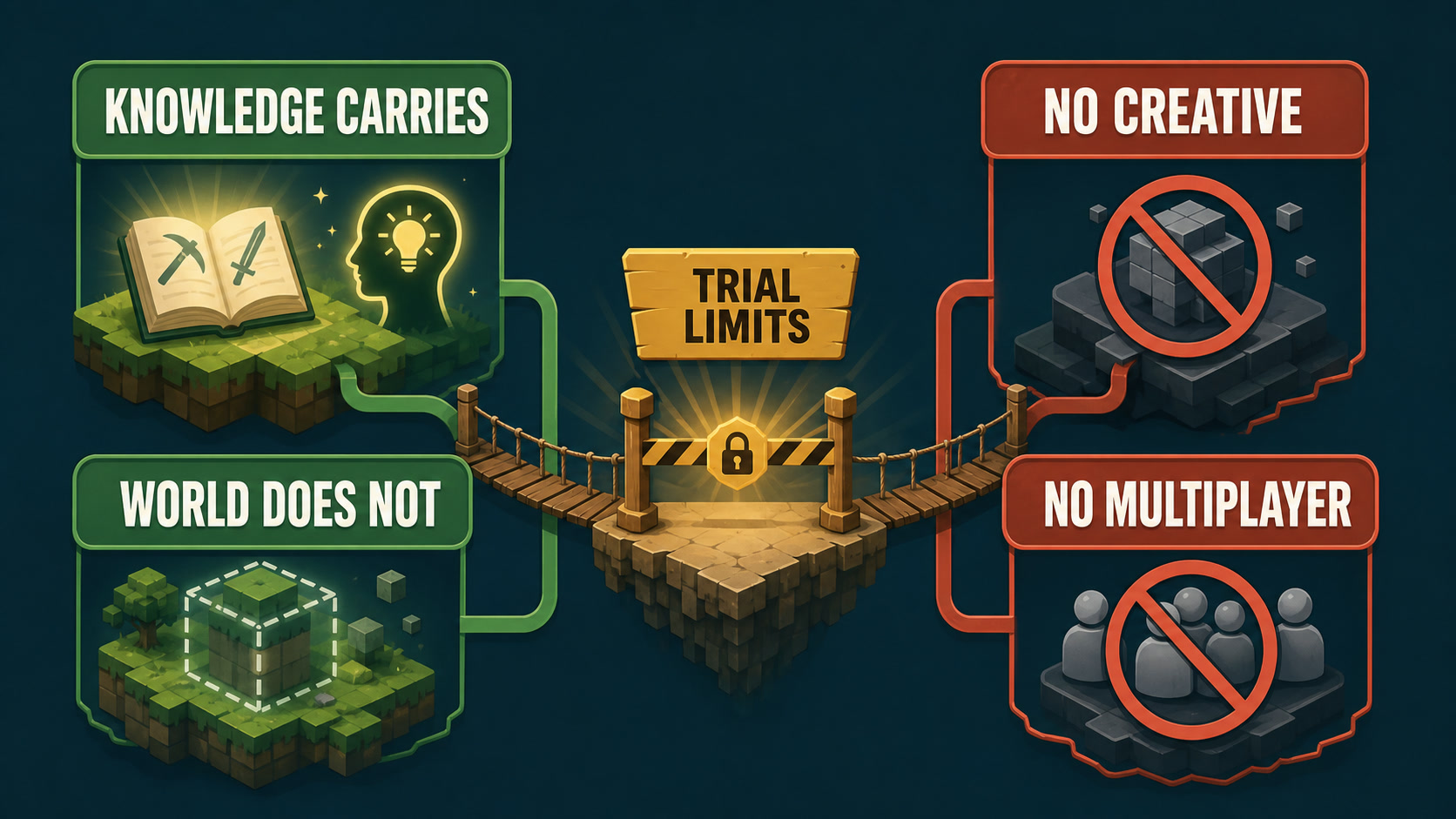 An original progression comparison for Minecraft Trial