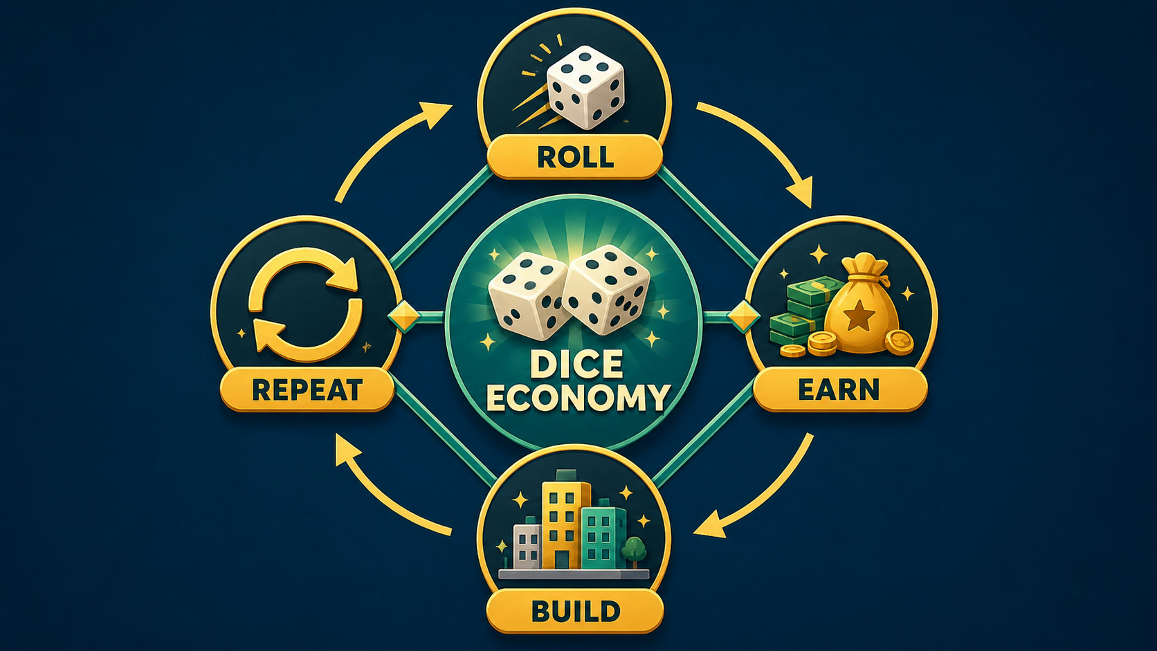 An original editorial framework explaining the MONOPOLY GO! core loop