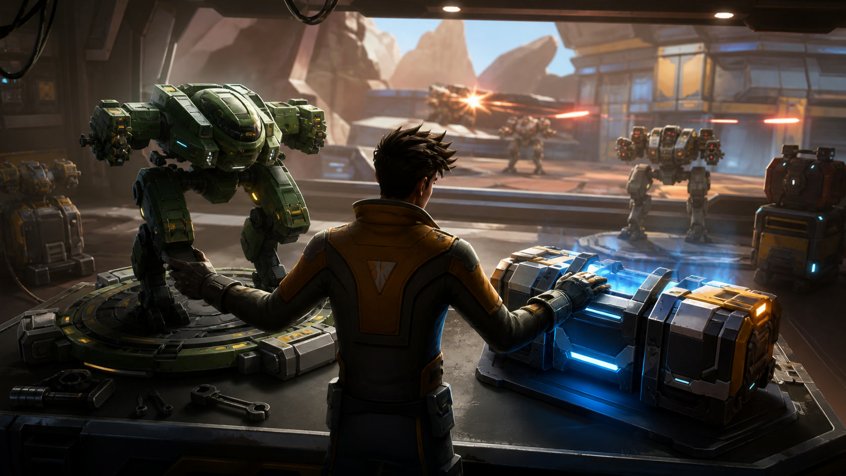 A game-specific scene showing a meaningful resource or spending decision in Mech Arena - Shooting Game