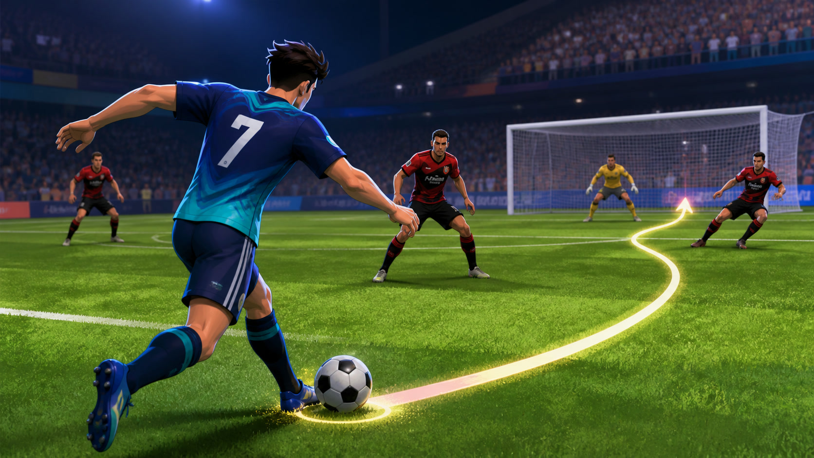 A game-specific scene showing a meaningful resource or spending decision in Soccer Superstar