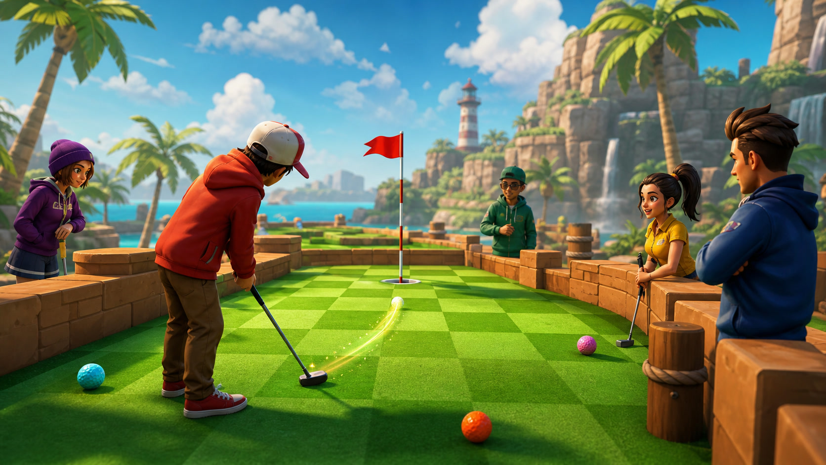 A game-specific scene showing the kind of focused session Golf Battle rewards