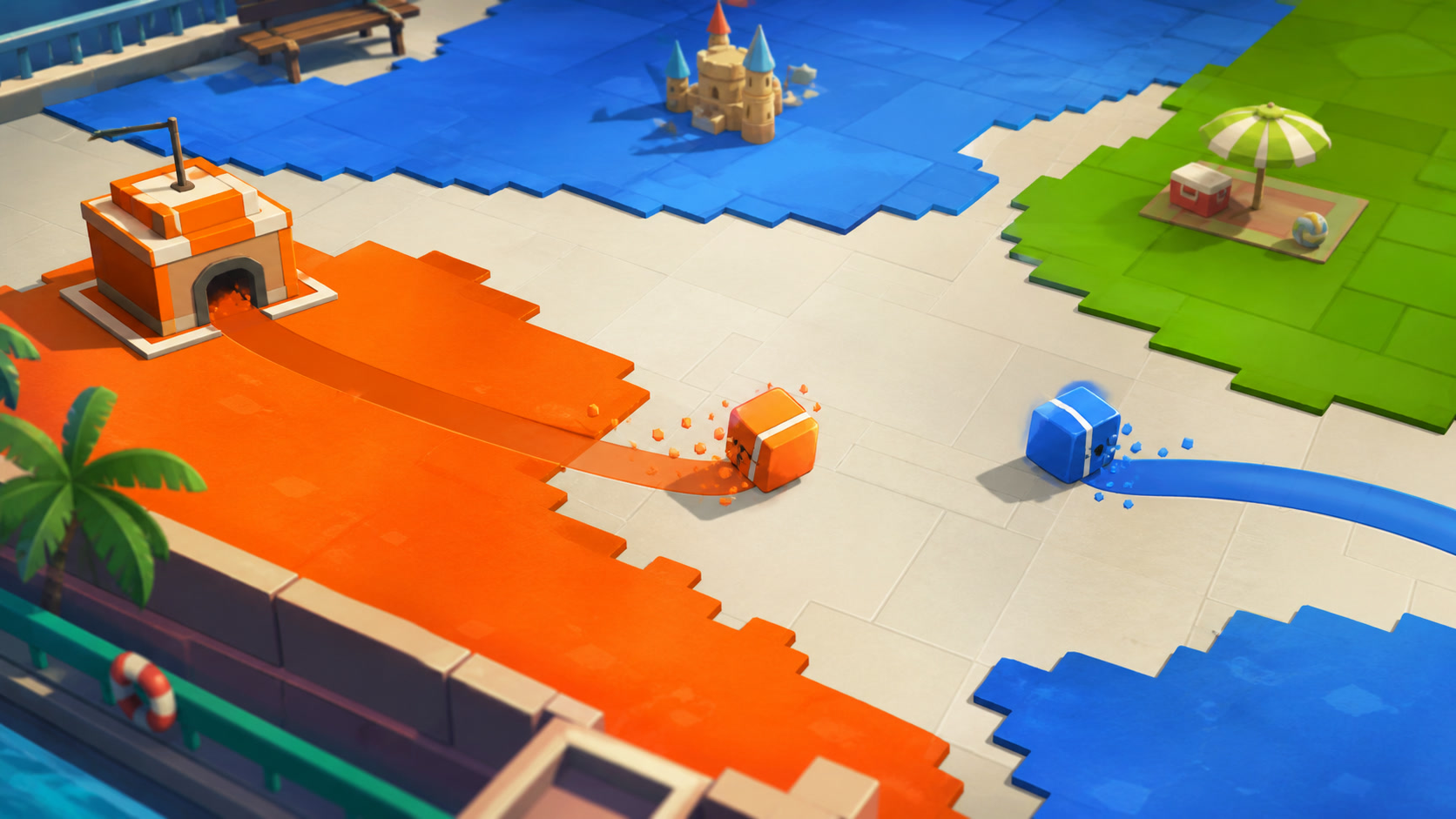 A Paper.io 2 player deciding whether to extend a risky territory loop