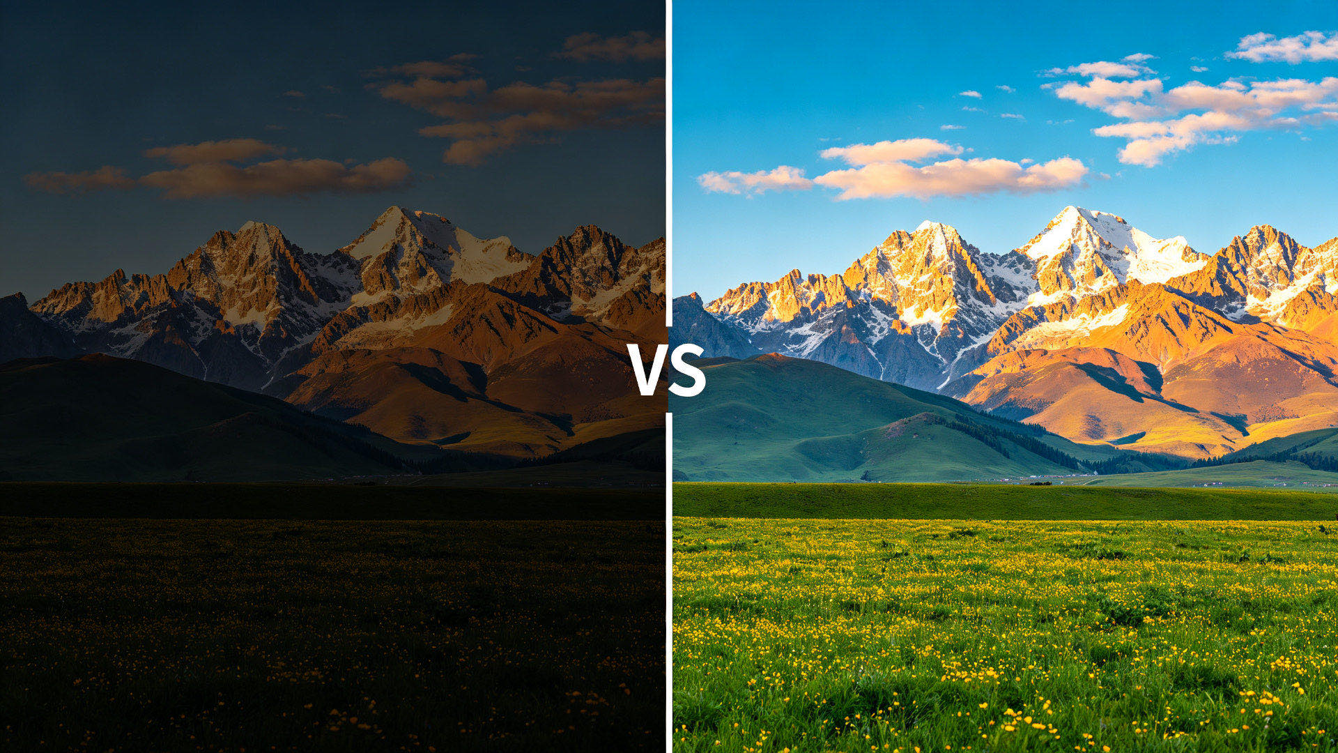 Photo editing before and after