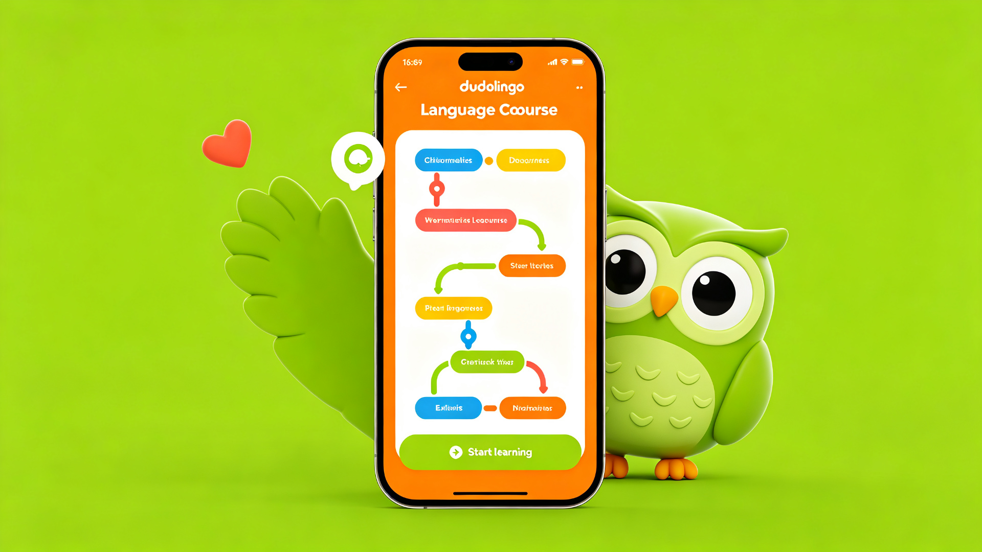 Language learning app interface