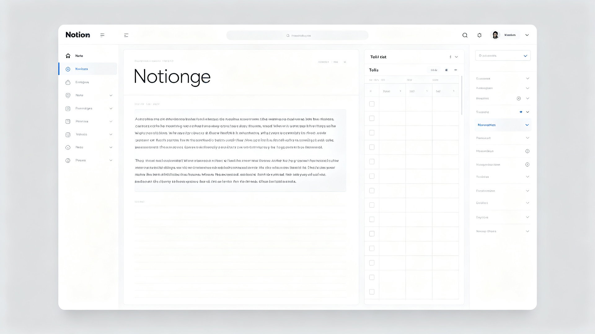 Knowledge management app interface
