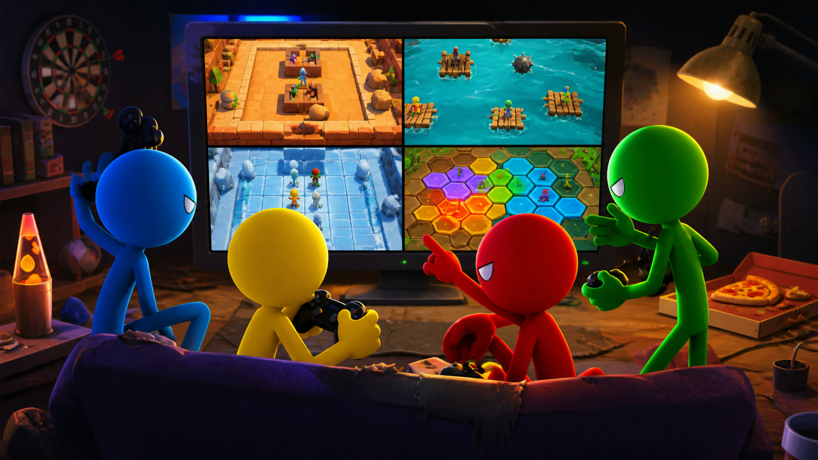 A family setup checklist with purchase protection, notification blocking, seating rotation, and a three-game playlist