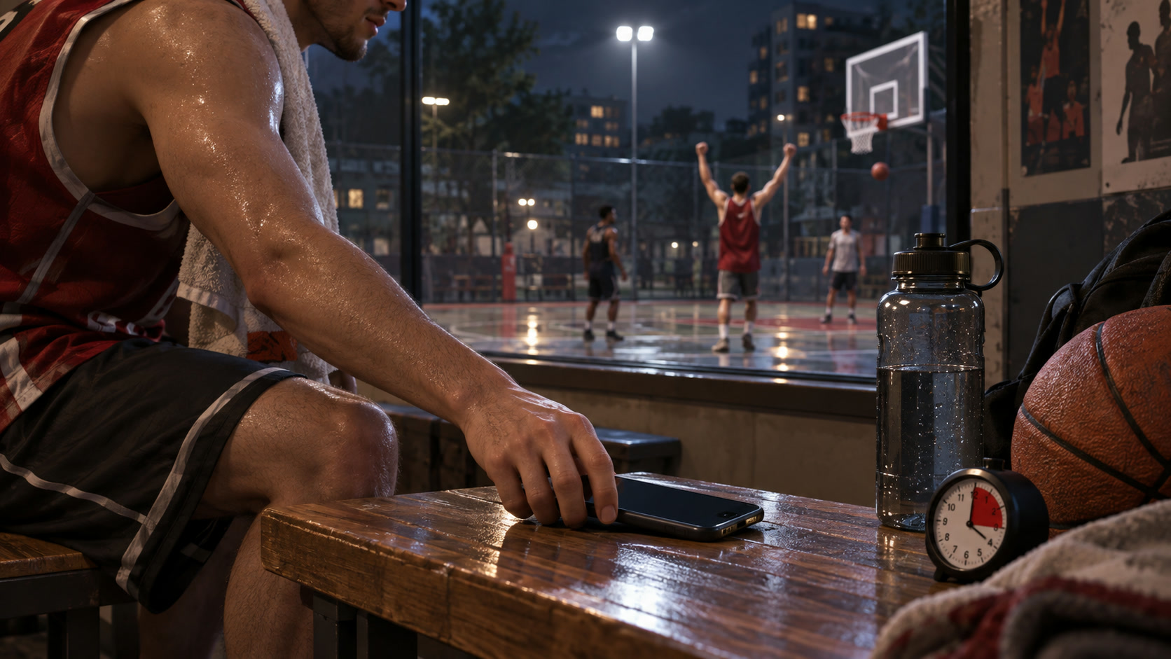 A player ending a short Basket Random session after the final point