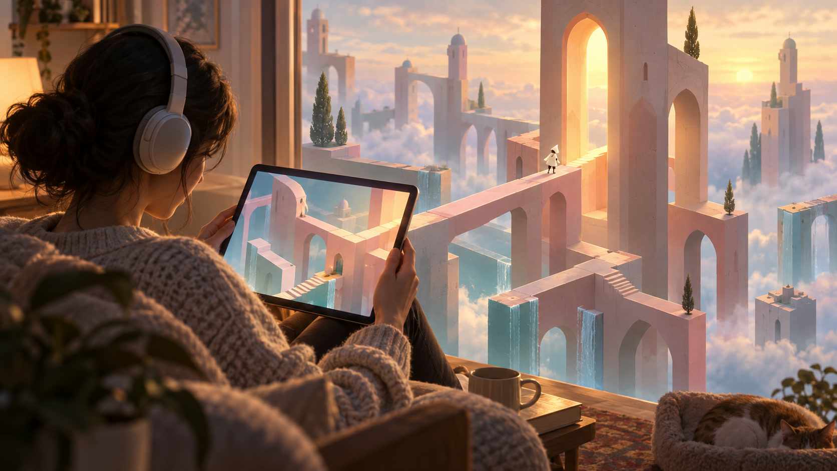 A calm Monument Valley session reaching a luminous doorway