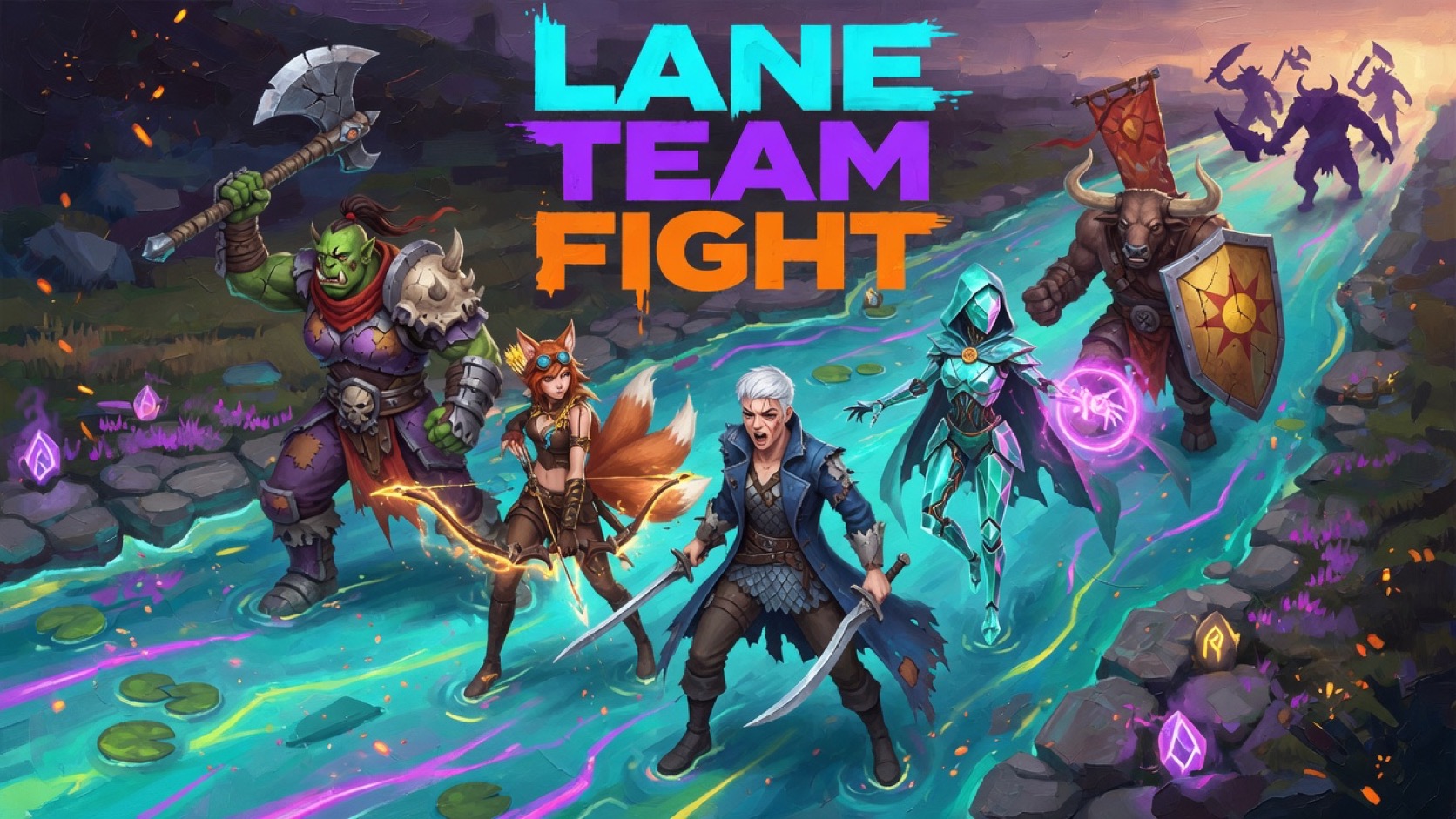 A 5v5 Rift teamfight at Dragon pit with a jungler arriving from river while mid lane collapses