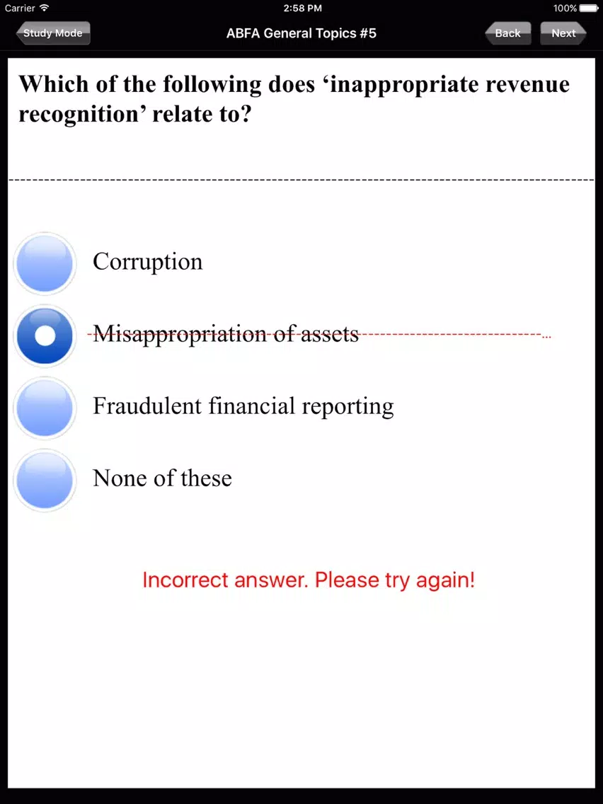 Forensic Accountant Exam Prep iPad Screenshots