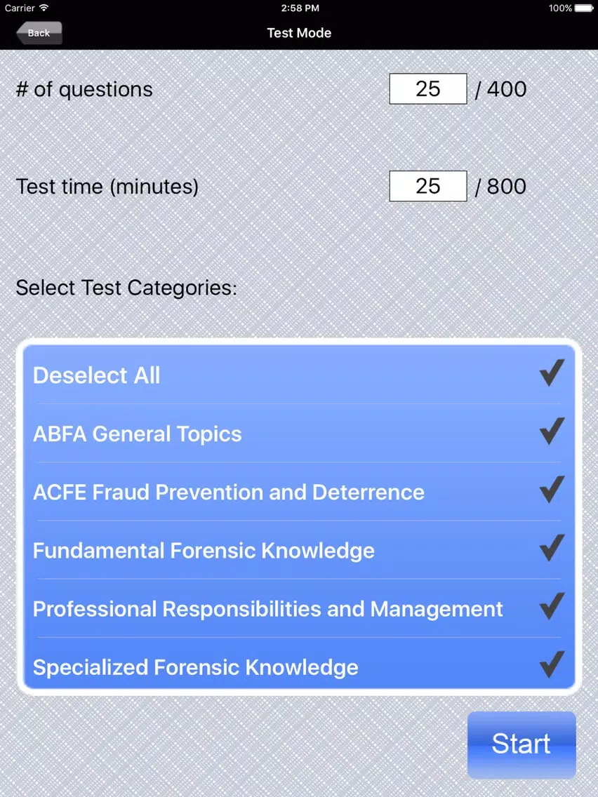 Forensic Accountant Exam Prep iPad Screenshots