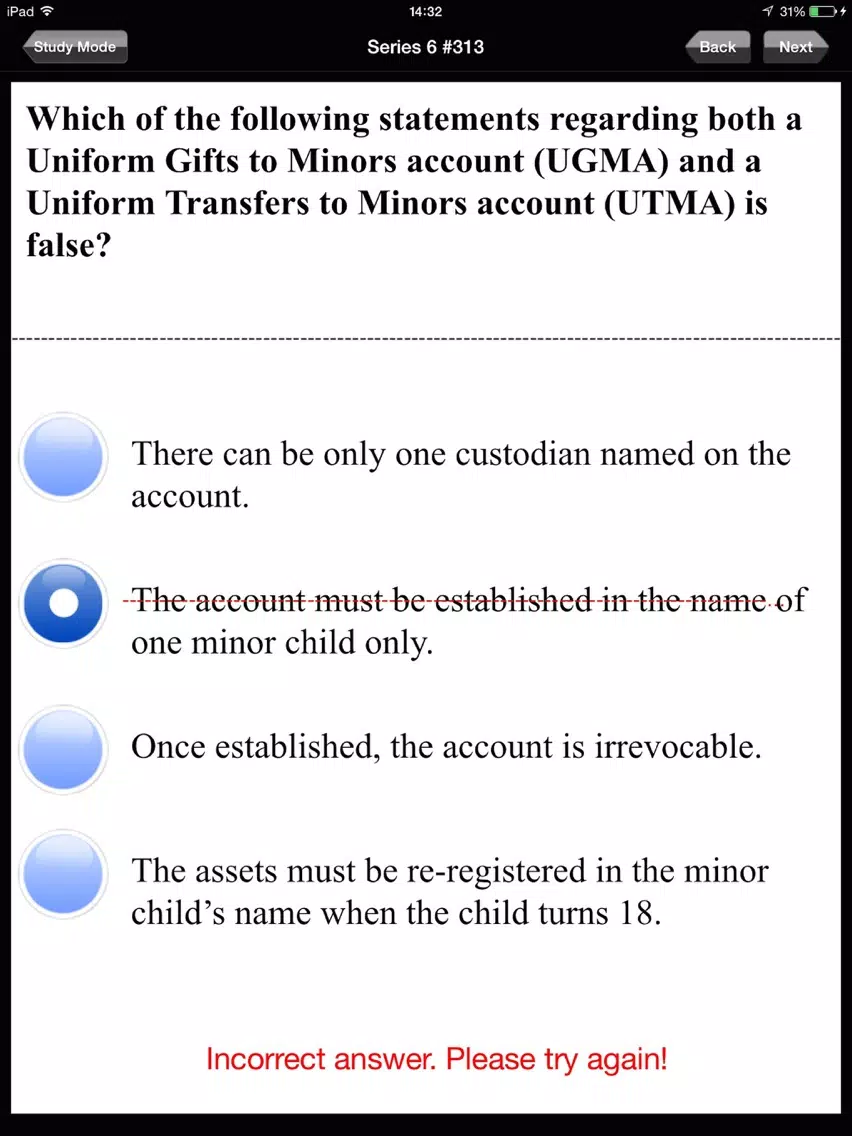 Series 6 Licensing Exam Prep iPad Screenshots