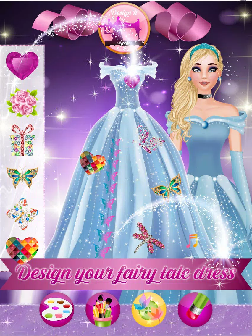 Tangkapan skrin Princess Fashion Makeover - Design your fairy tale dress iPad