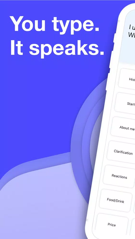 Captures d'écran de Type and speak: Text-based AAC