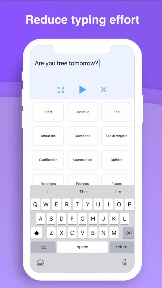 Captures d'écran de Type and speak: Text-based AAC